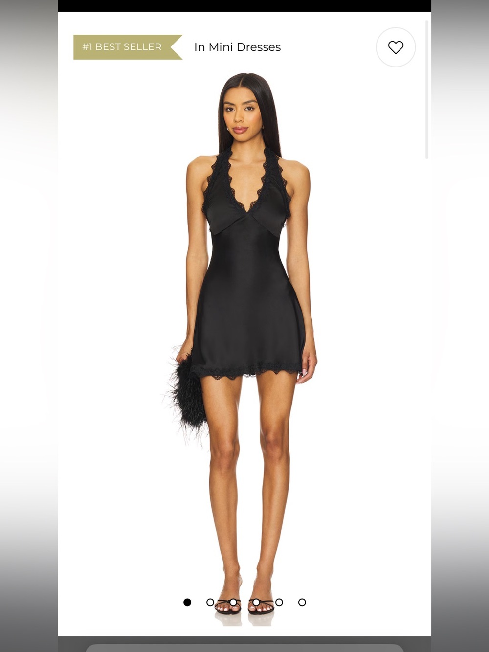 REVOLVE Black Lace-Trim Slip Dress